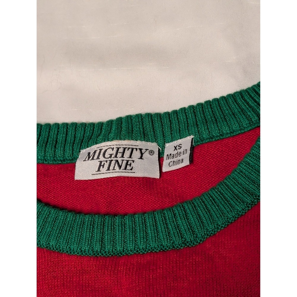 Mighty Fine Felt Festive Might Delete Later Reindeer Ugly Christmas Sweater XS - Picture 3 of 4